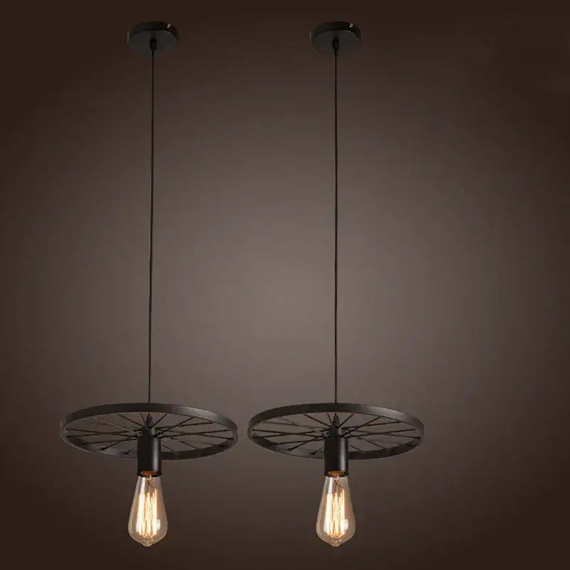 Black Wheel Chandelier
