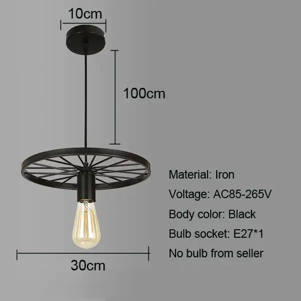 Black Wheel Chandelier
