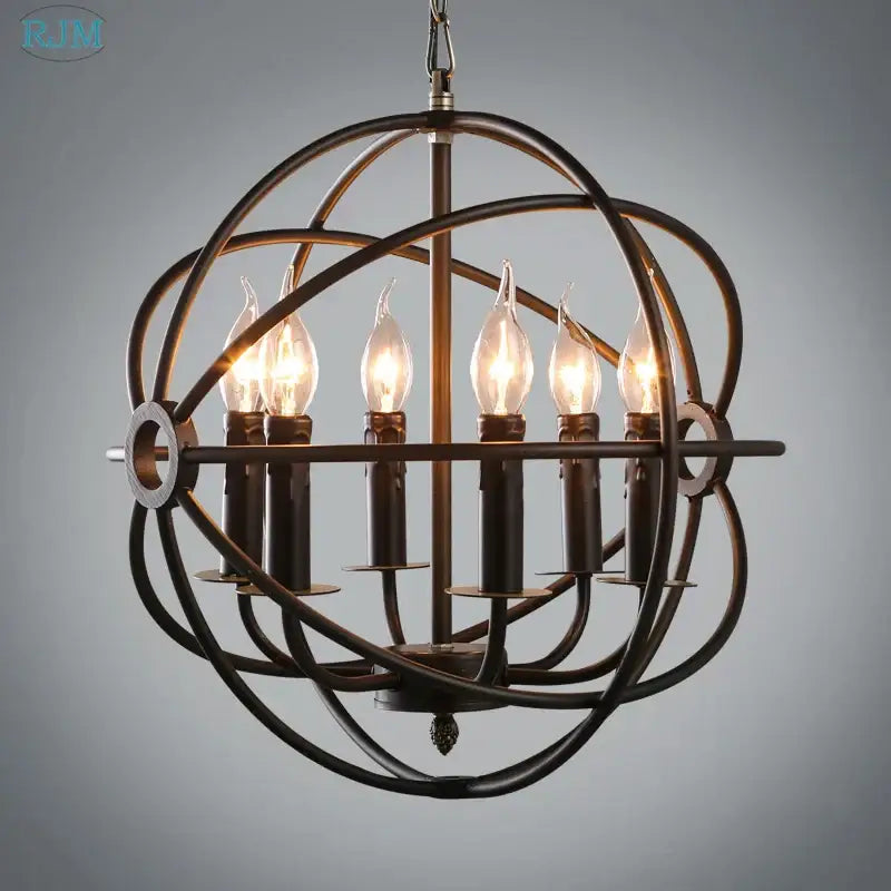 Bronze Industrial Pendant Light with Candle Design