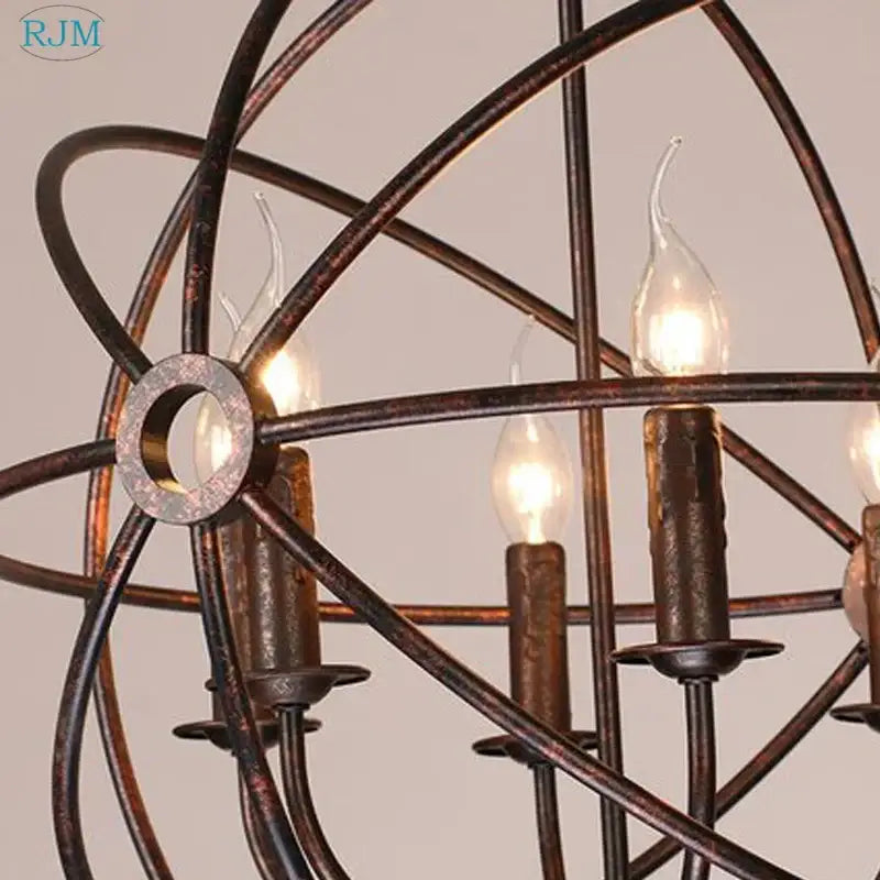 Bronze Industrial Pendant Light with Candle Design