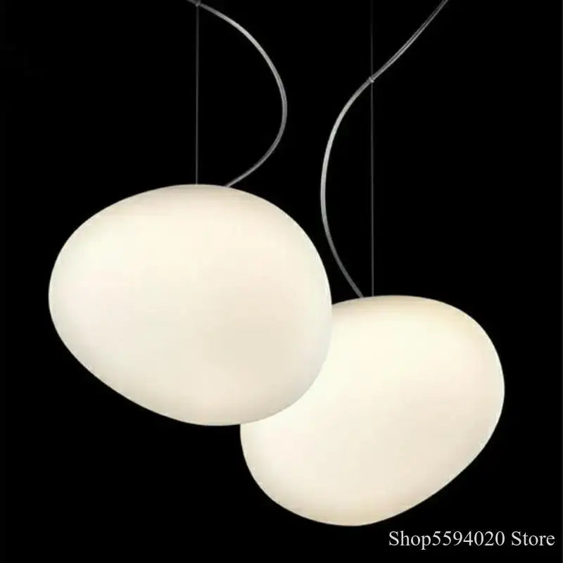 Off-White Oval Pendant Light