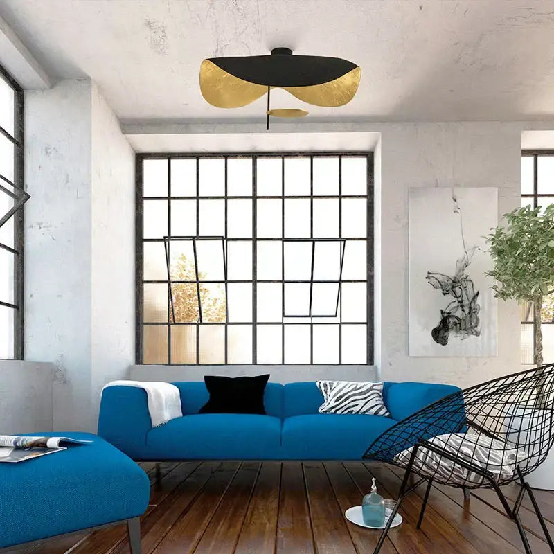 Gold Saucer Ceiling Lamp