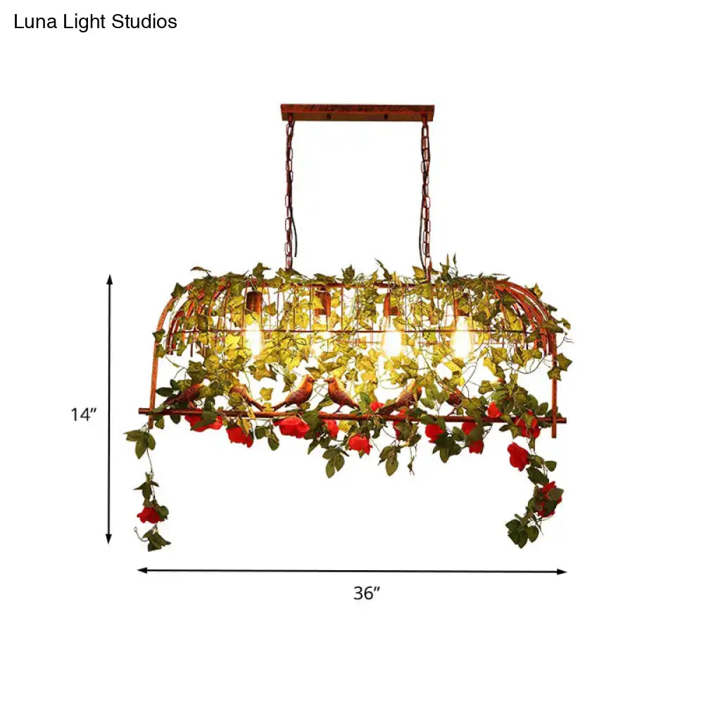 Rust Bird Cage Chandelier