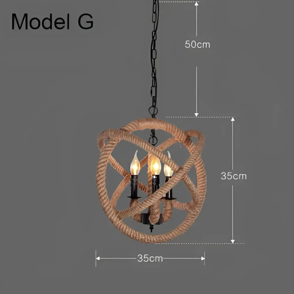 Rustic Rope Pendant Light