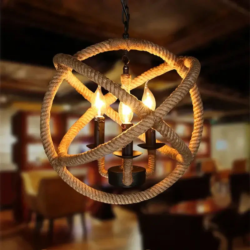 Rustic Rope Pendant Light
