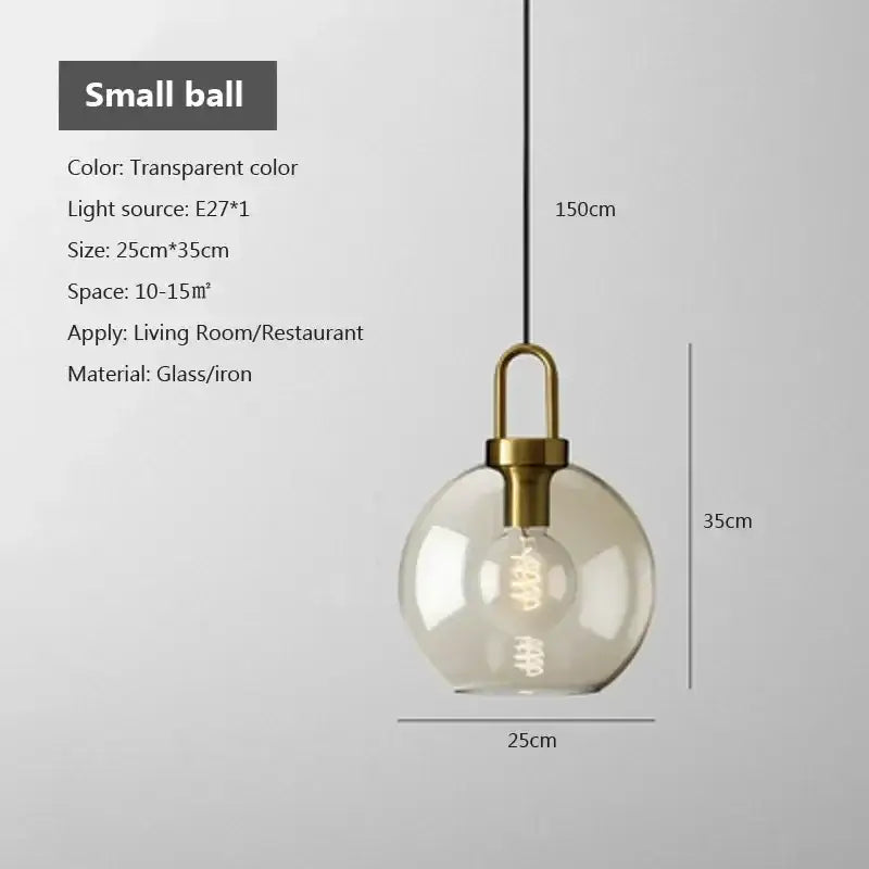 Smoked Glass Brass Pendant