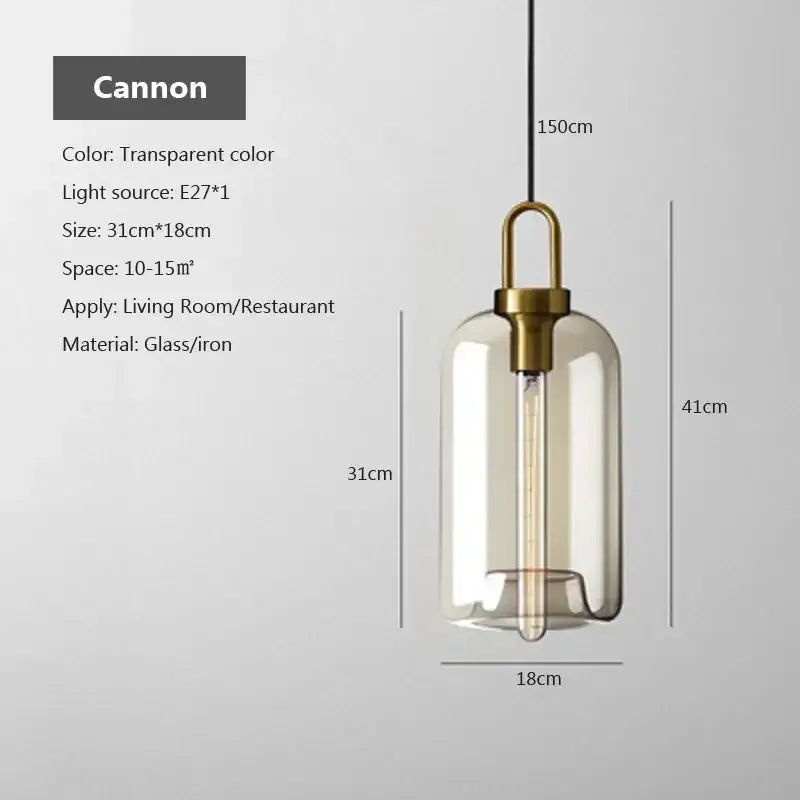 Smoked Glass Brass Pendant