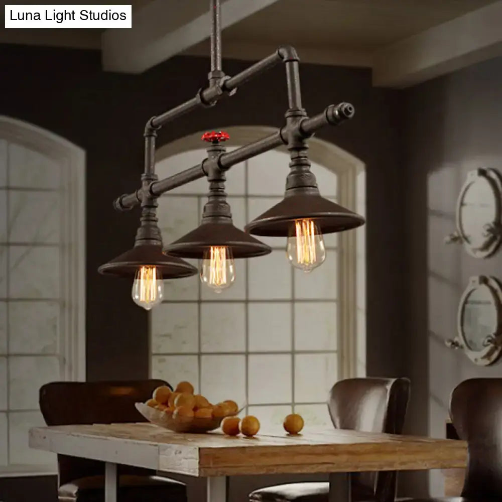 Rust Valve Pendant Light