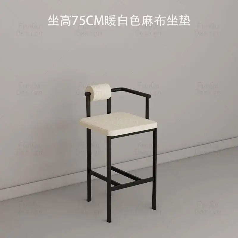 White Upholstered Bar Chair
