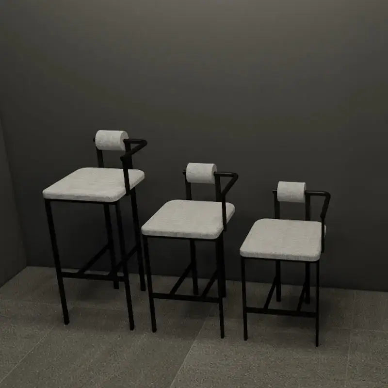 White Upholstered Bar Chair