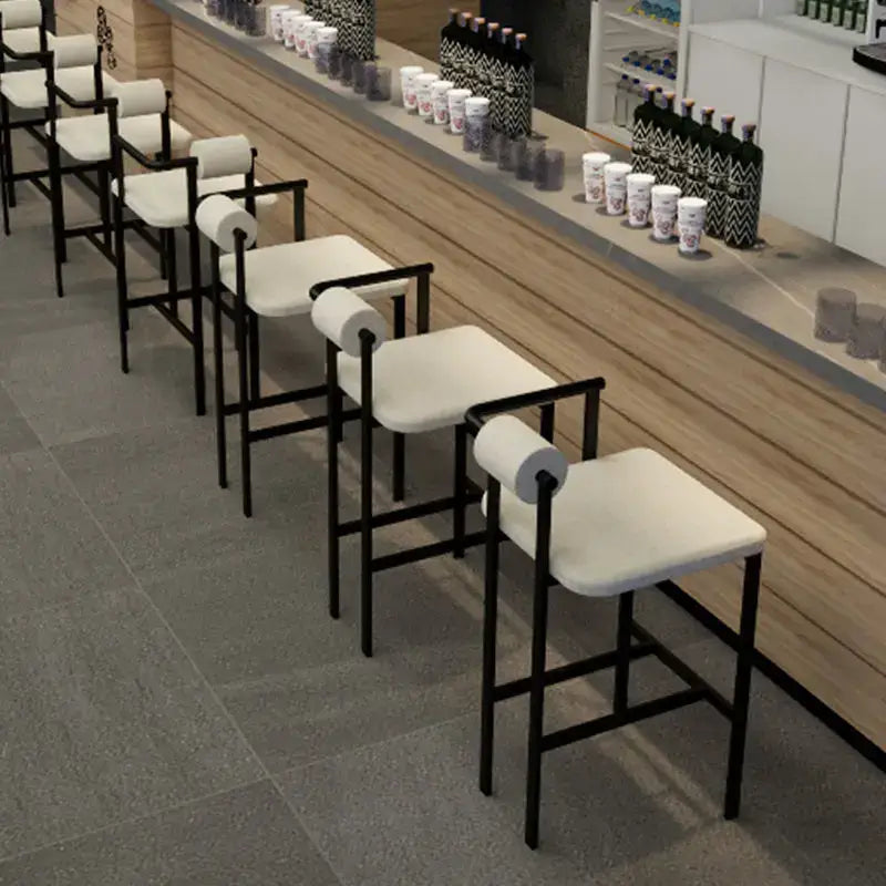 White Upholstered Bar Chair