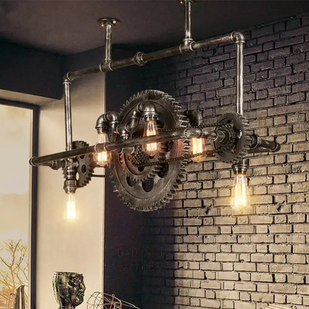 Black Gear Chandelier