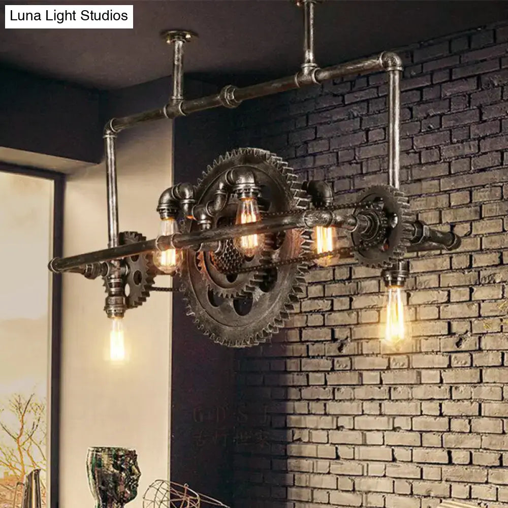 Black Gear Chandelier