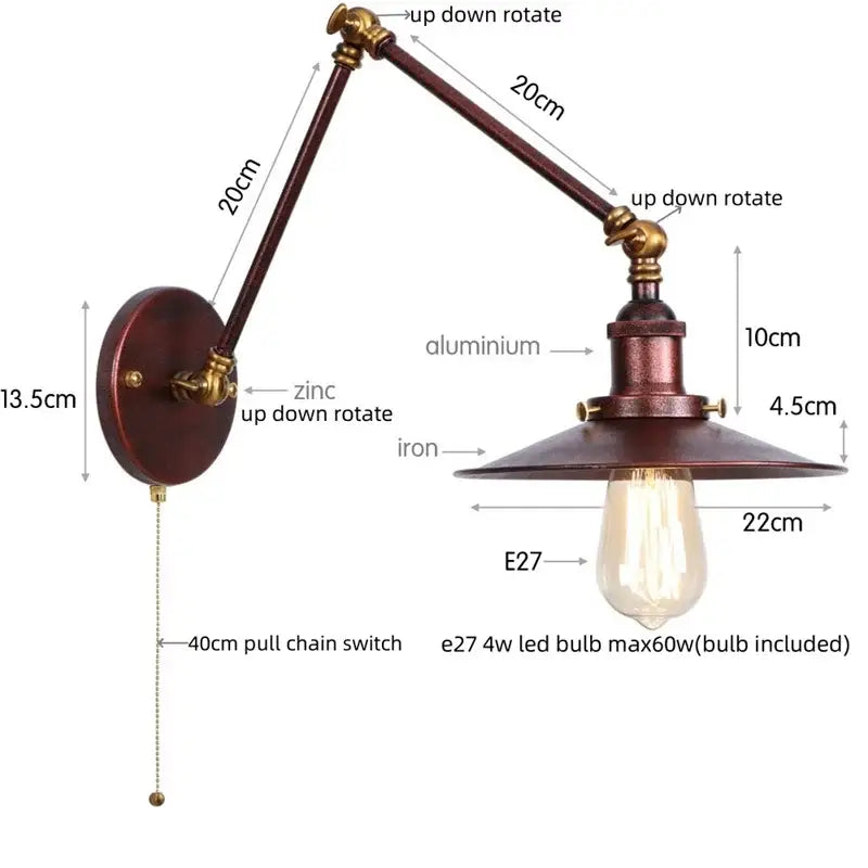 Black Iron Adjustable Sconce