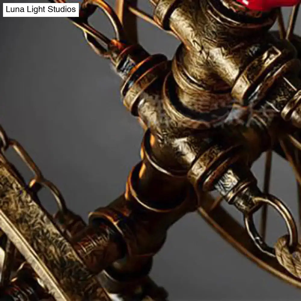Brass Wheel Pendant Light