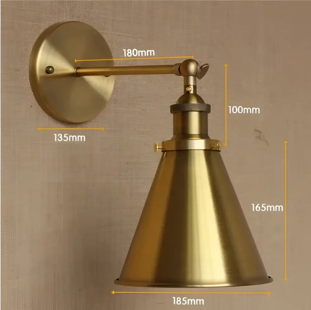 Vintage Brass Adjustable Wall Sconce for Bedrooms