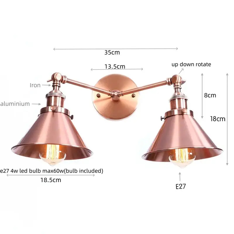 Copper Double Wall Light