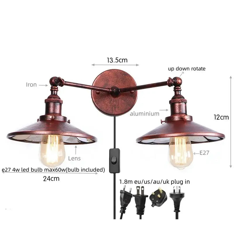Copper Double Wall Light