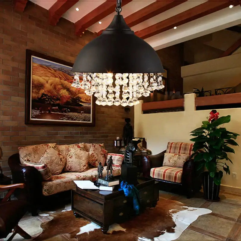 Iron Crystal Pendant Light