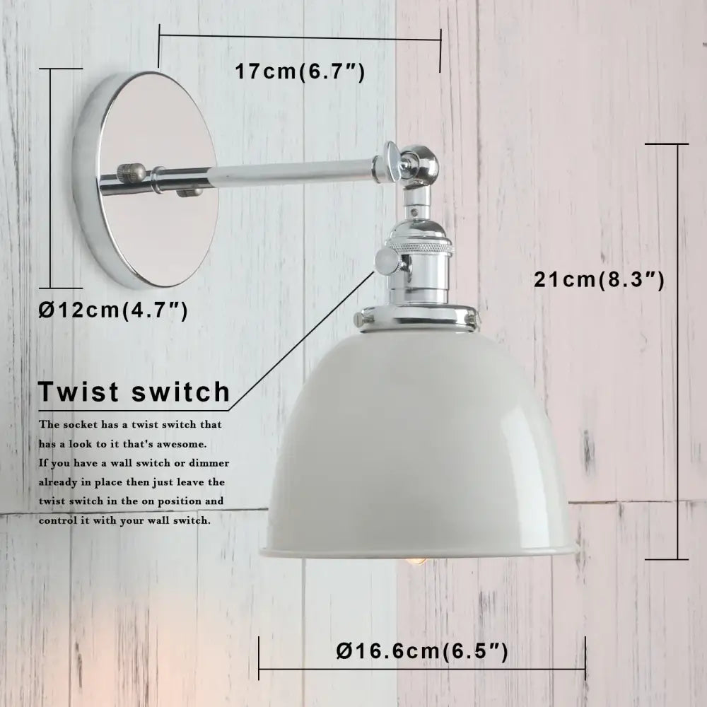 Chrome White Wall Sconce