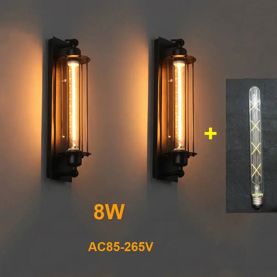 Black Silver Industrial Sconce