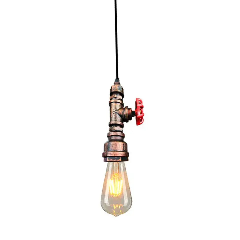 Black Red Pipe Chandelier