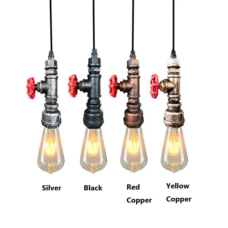 Black Red Pipe Chandelier