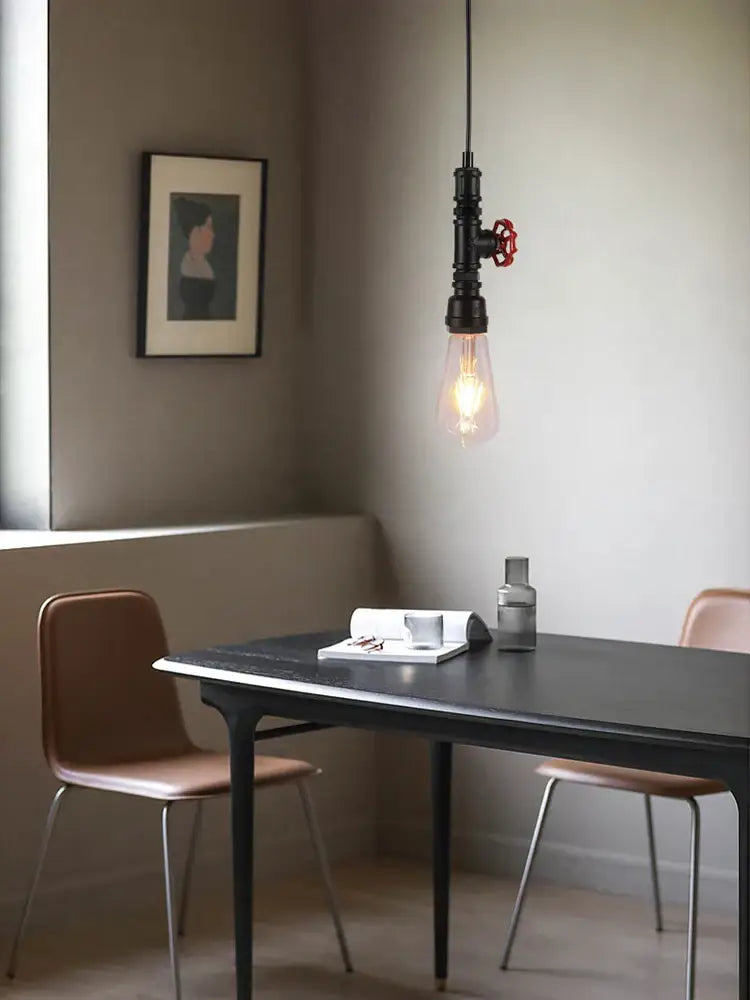 Black Red Pipe Chandelier