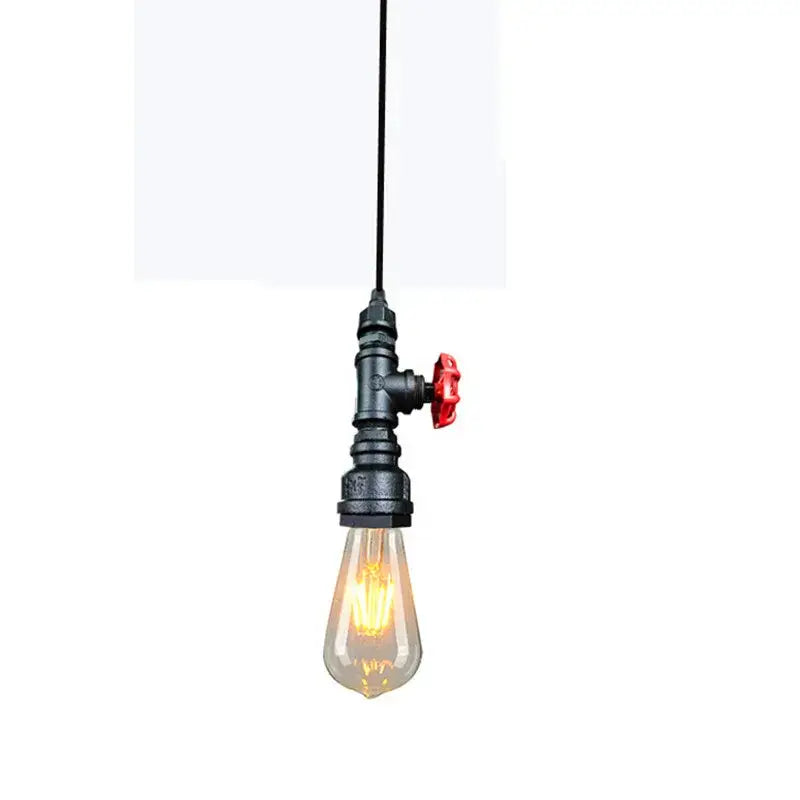 Black Red Pipe Chandelier