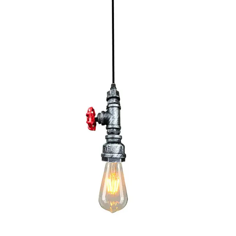 Black Red Pipe Chandelier