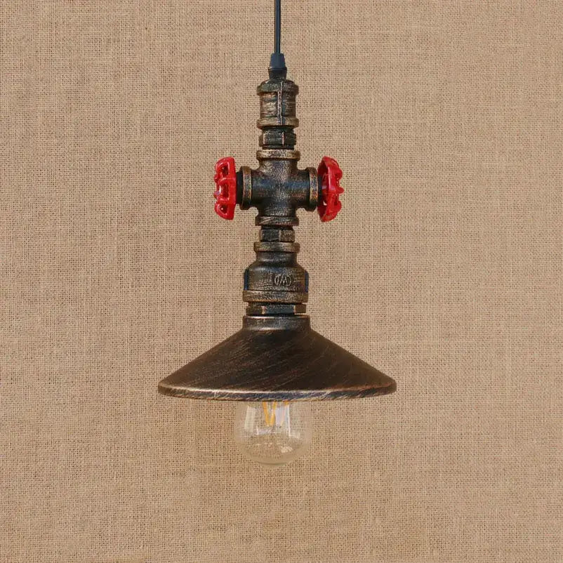 Red Valve Pipe Pendant