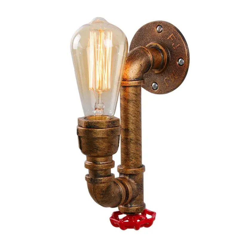 Brass Pipe Wall Sconce