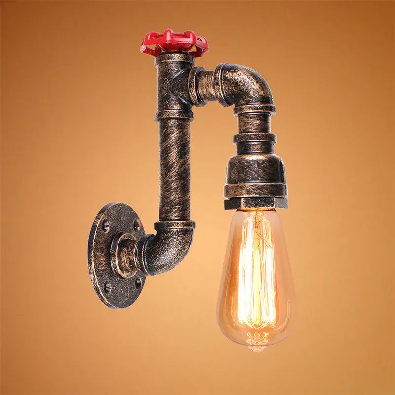 Brass Pipe Wall Sconce
