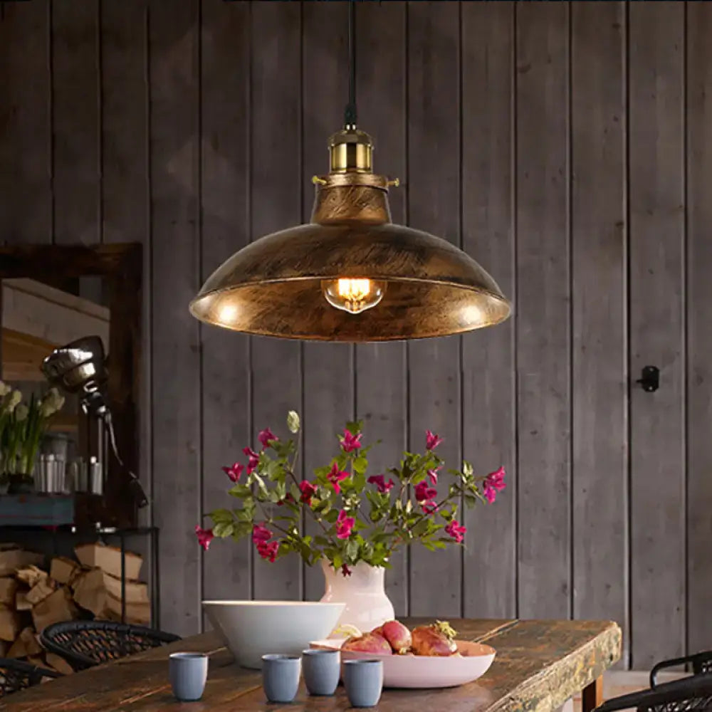 Brass Iron Dome Pendant