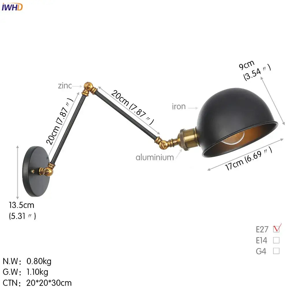 White Chrome Swing Arm Sconce