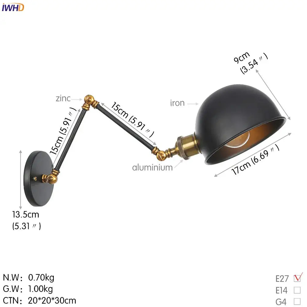 White Chrome Swing Arm Sconce