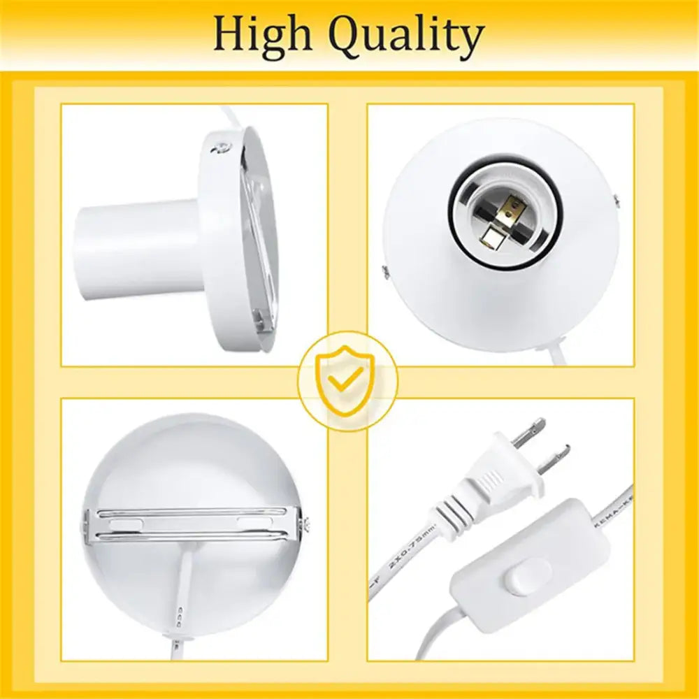 White Metal Table Lamp with E26 Holder