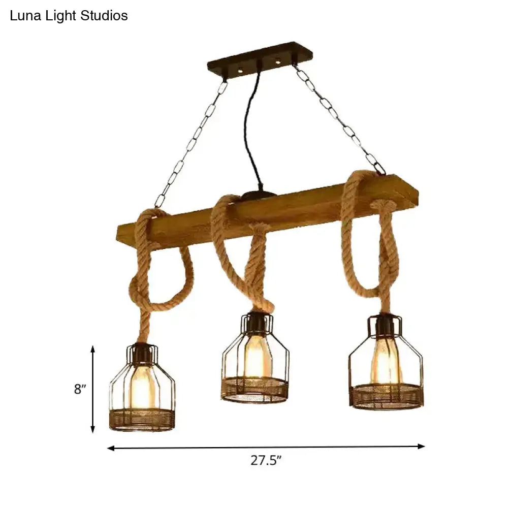 Black Rope Cage Chandelier