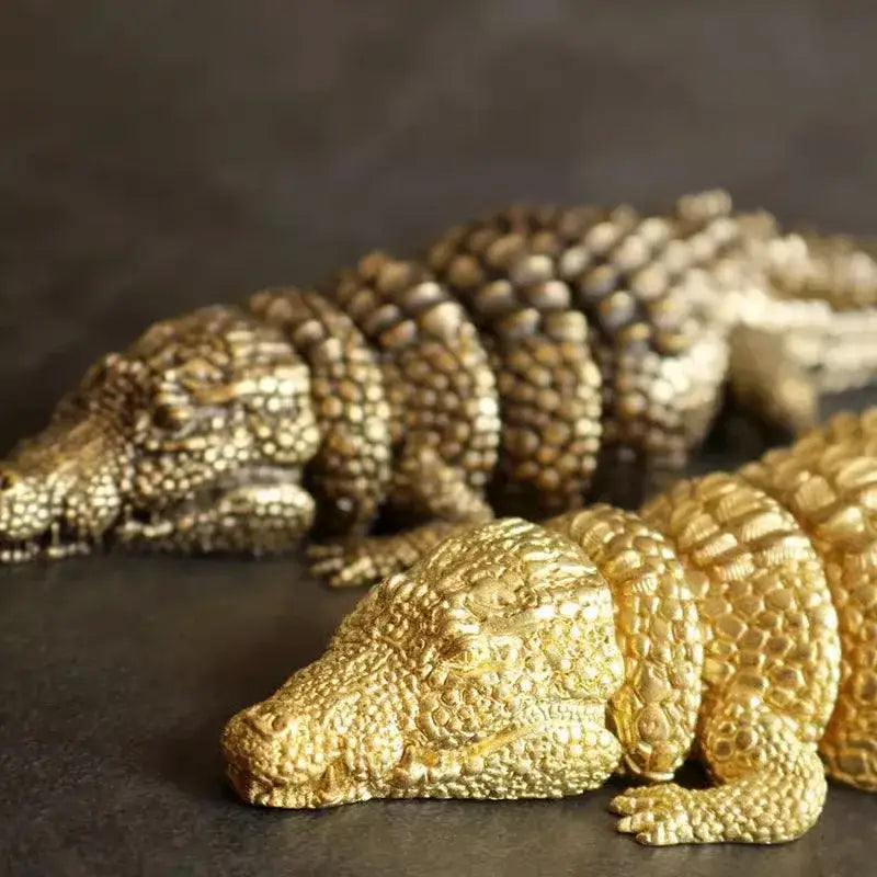 Brass Crocodile Sculpture