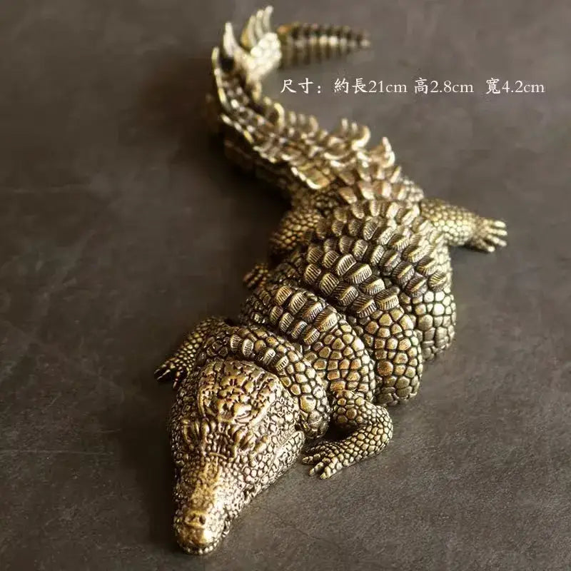Brass Crocodile Sculpture