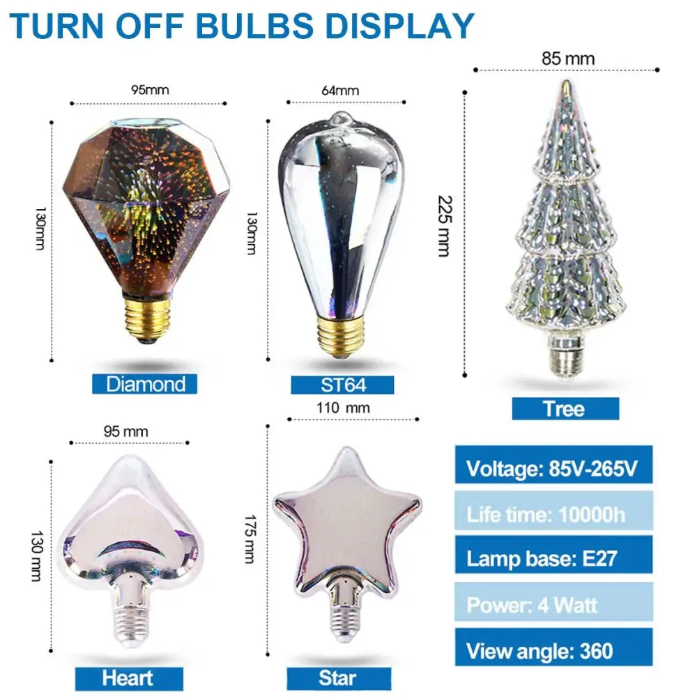 3D LED Fireworks Bulb