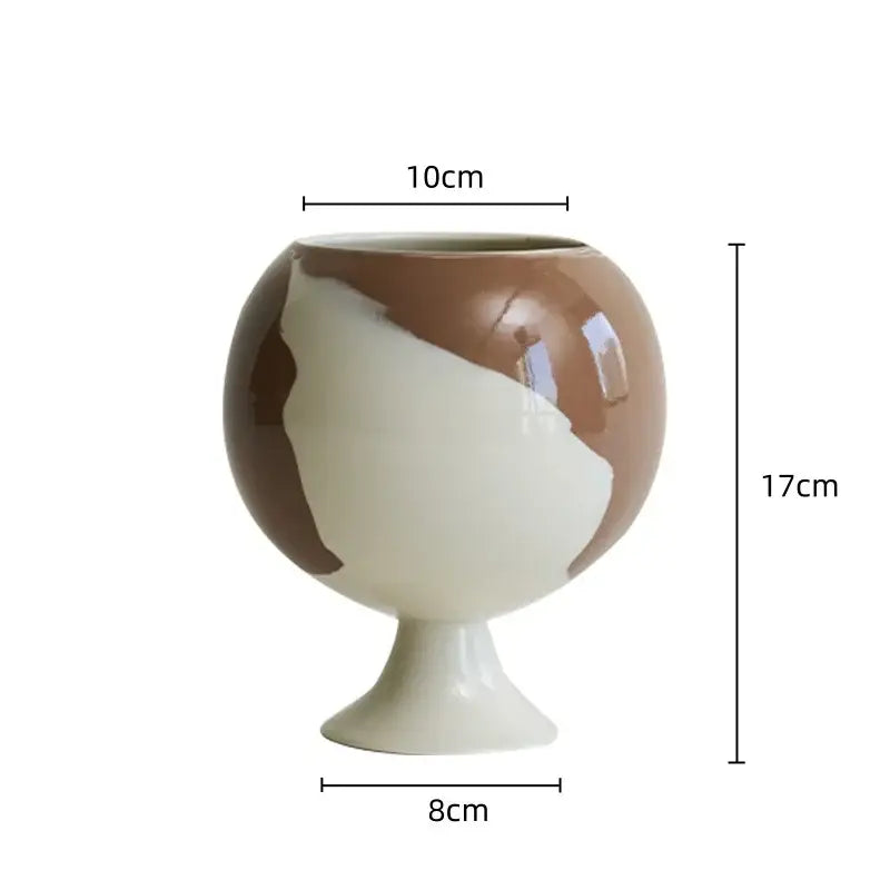Black White Spherical Vase