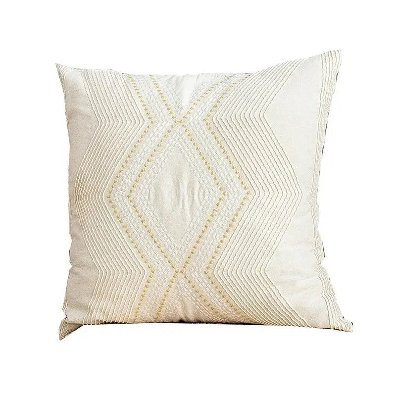 Ivory Geometric Cushion Cover