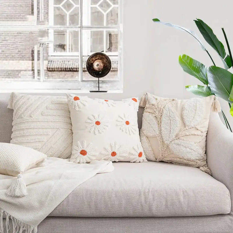 Ivory Tufted Cushion Cover