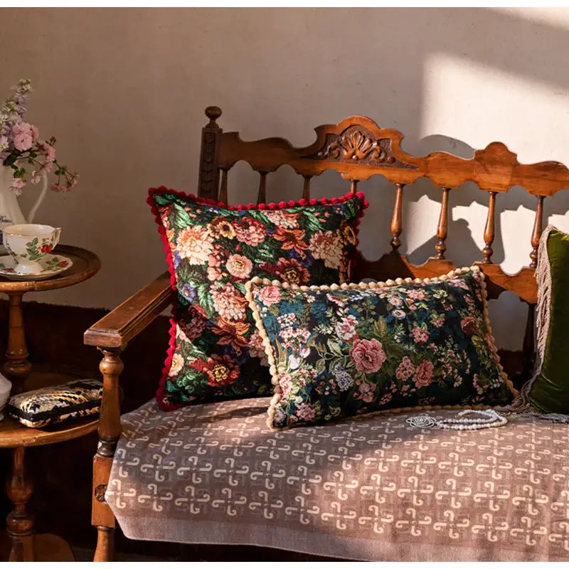Beige Floral Pillowcase