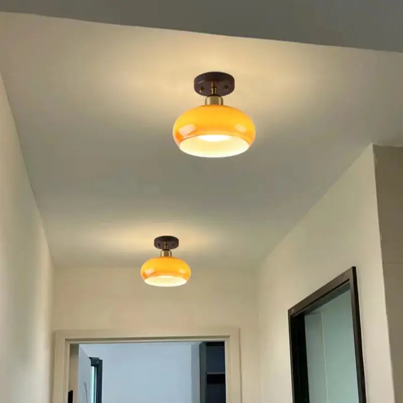 Amber Glass Ceiling Lamp