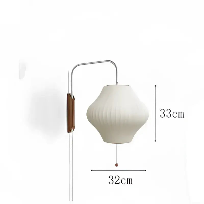 Cream Handwoven Silk Wall Light