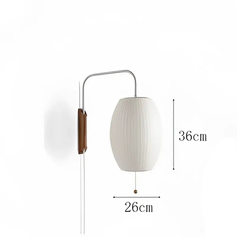 Cream Handwoven Silk Wall Light