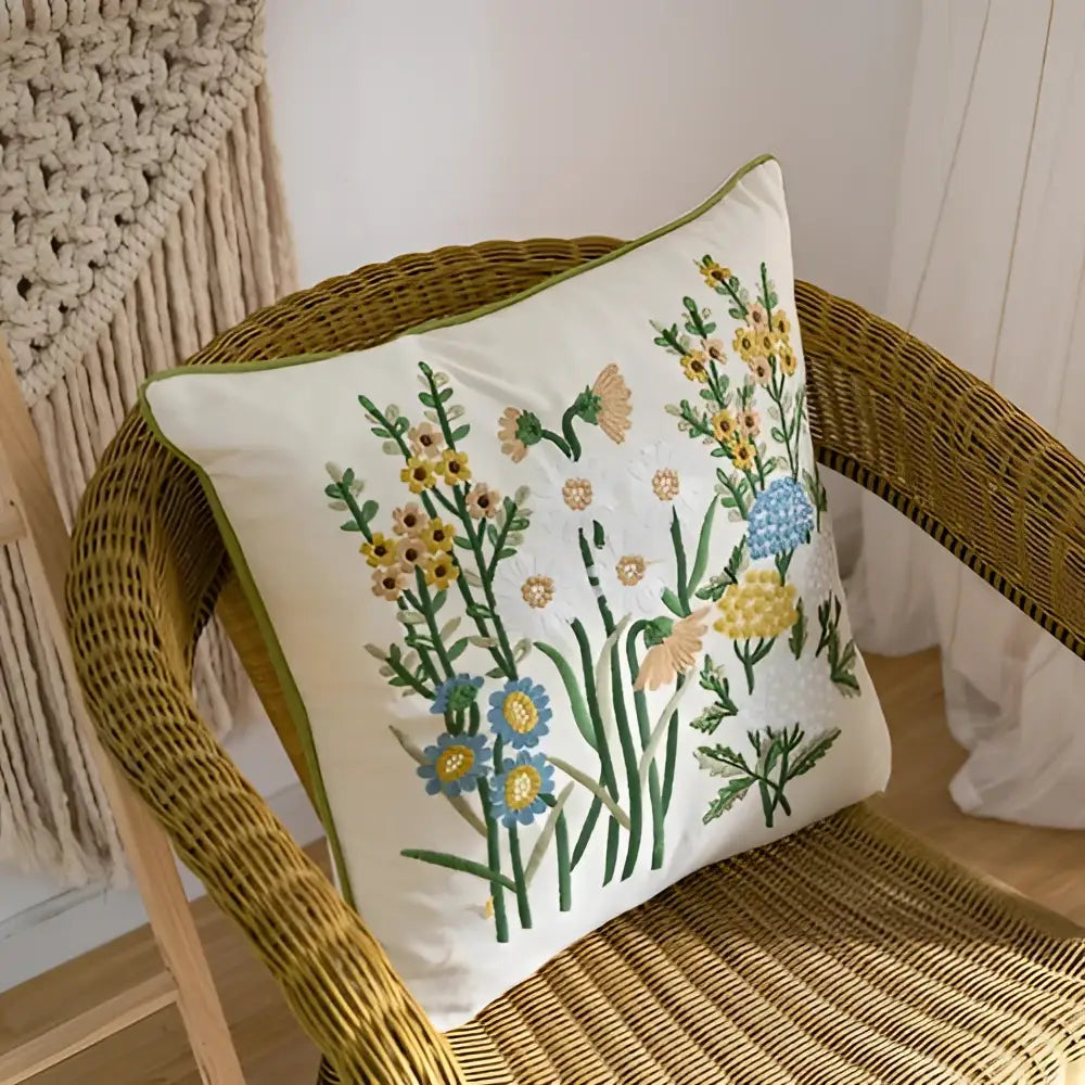 Floral Cotton Linen Pillowcase