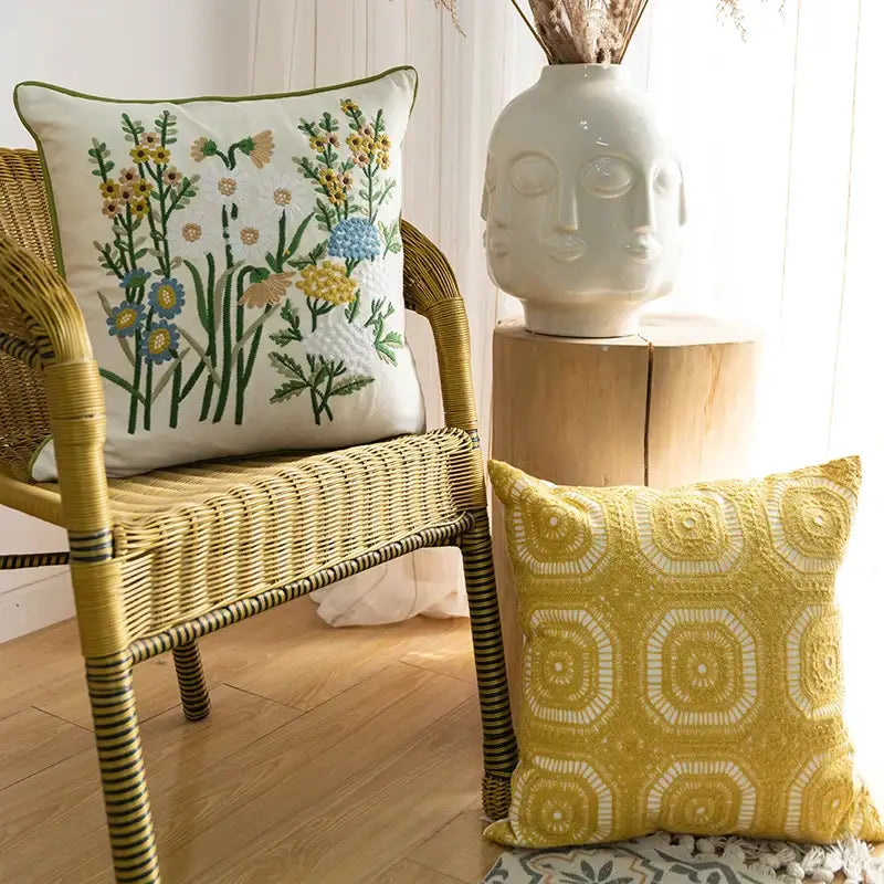 Floral Cotton Linen Pillowcase